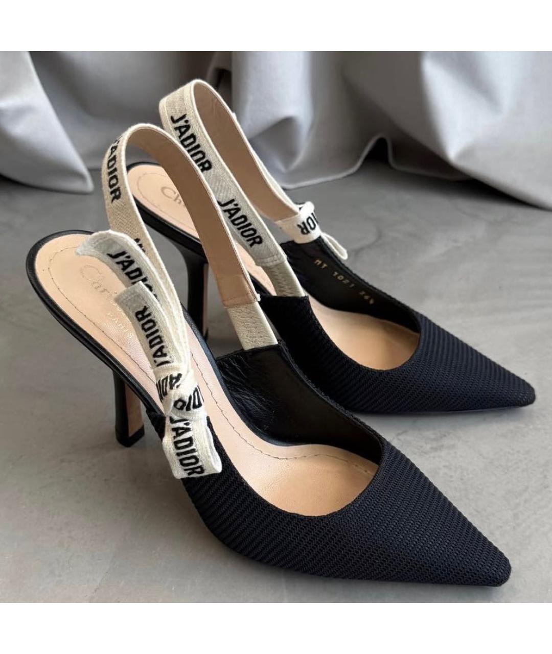 CHRISTIAN DIOR Черные текстильные туфли, фото 2