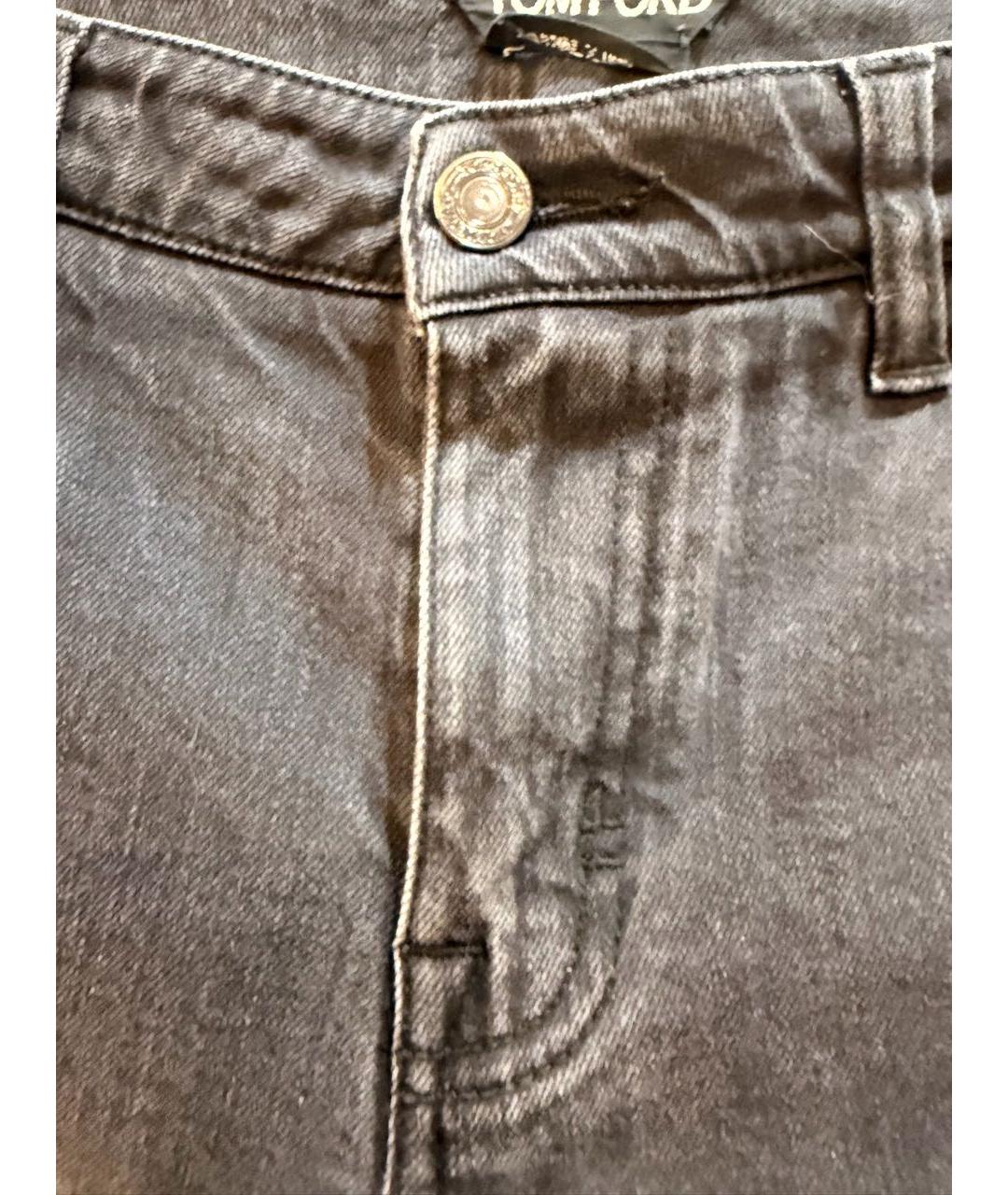 TOM FORD Черные хлопко-эластановые джинсы слим, фото 8