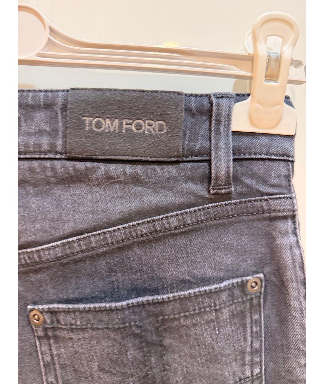 TOM FORD Черные хлопко-эластановые джинсы слим, фото 7