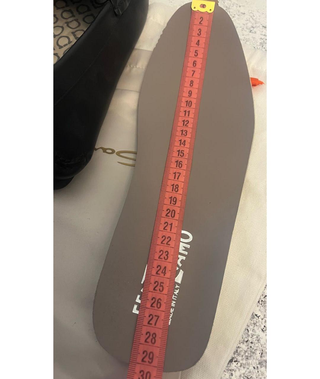 FERRAGAMO Черные кожаные мокасины, фото 6