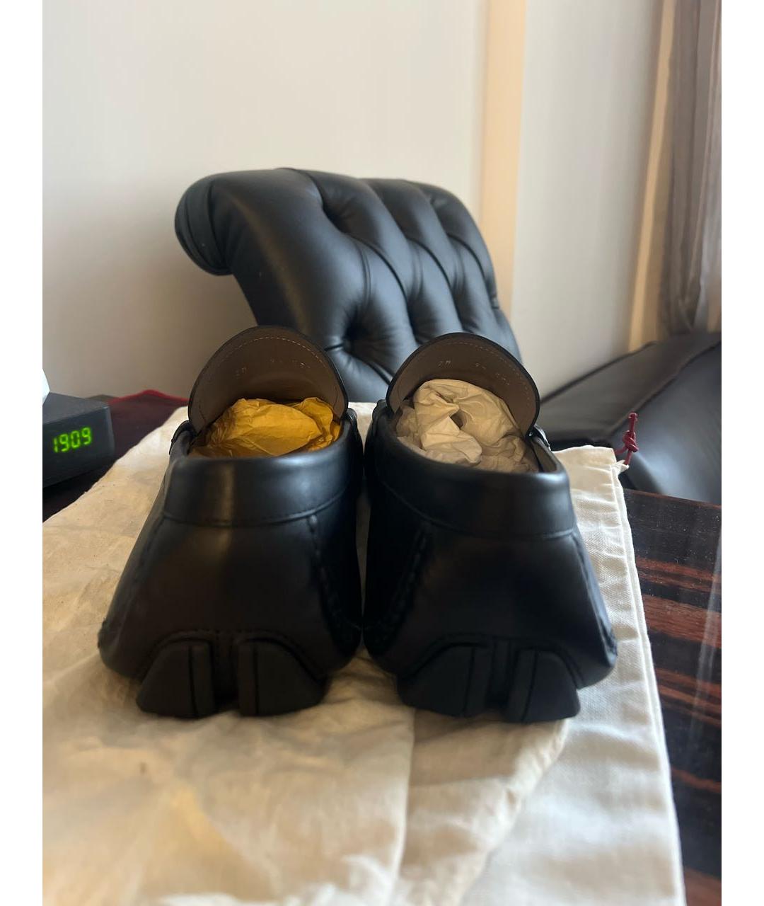 FERRAGAMO Черные кожаные мокасины, фото 4