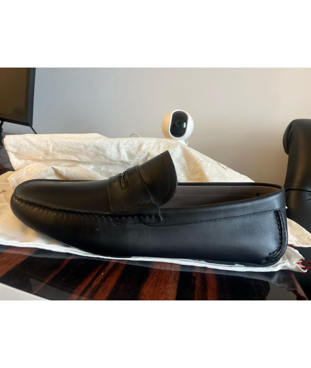 FERRAGAMO Черные кожаные мокасины, фото 9