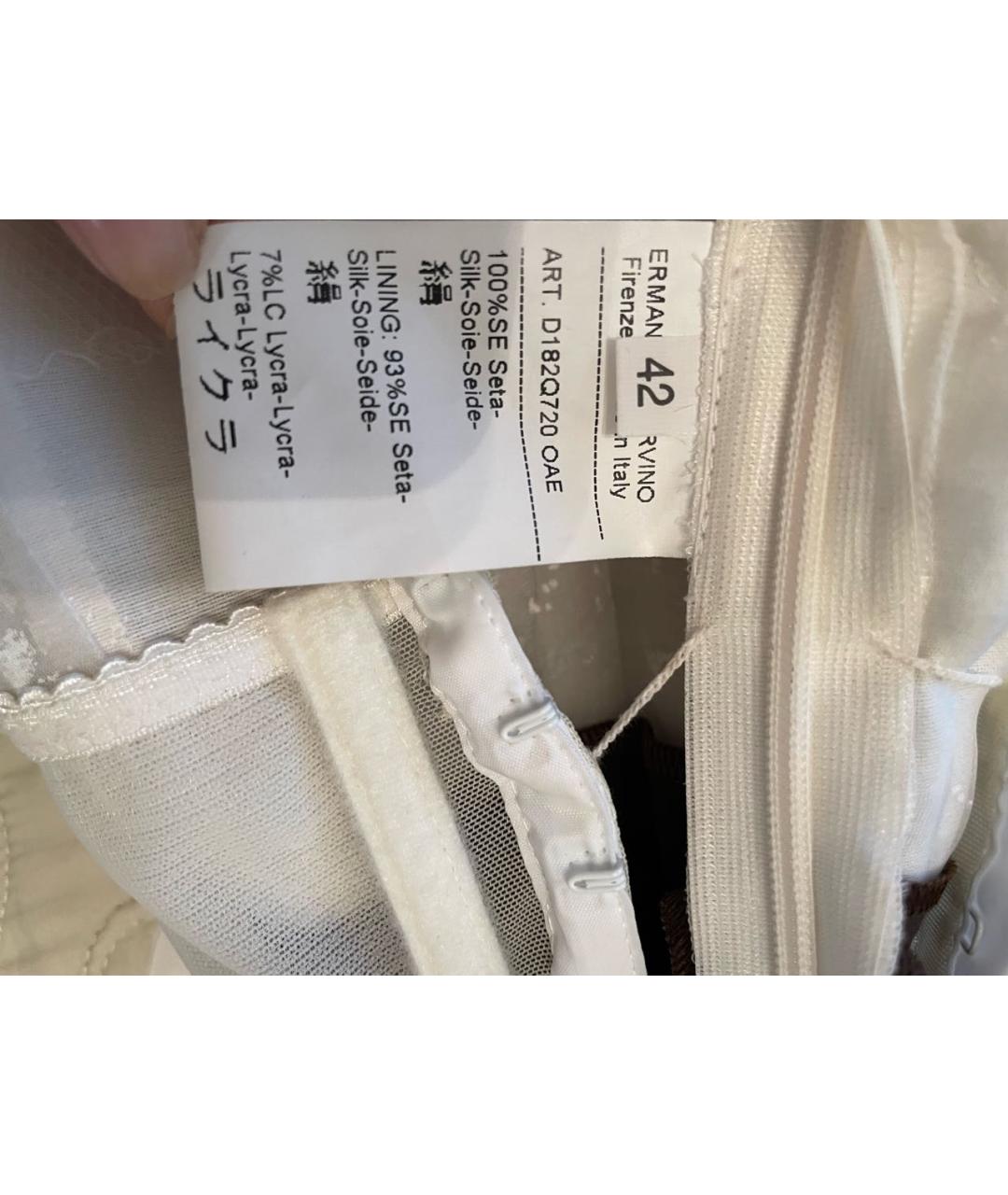 ERMANNO SCERVINO Коричневое шелковое коктейльное платье, фото 5