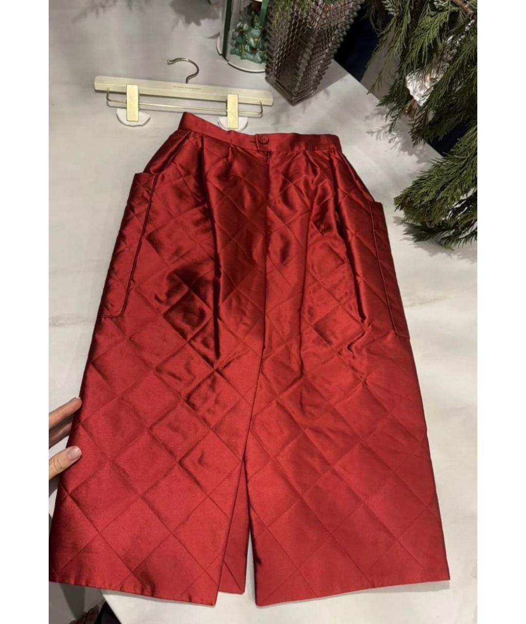 ULYANA SERGEENKO Красная шелковая юбка миди, фото 2