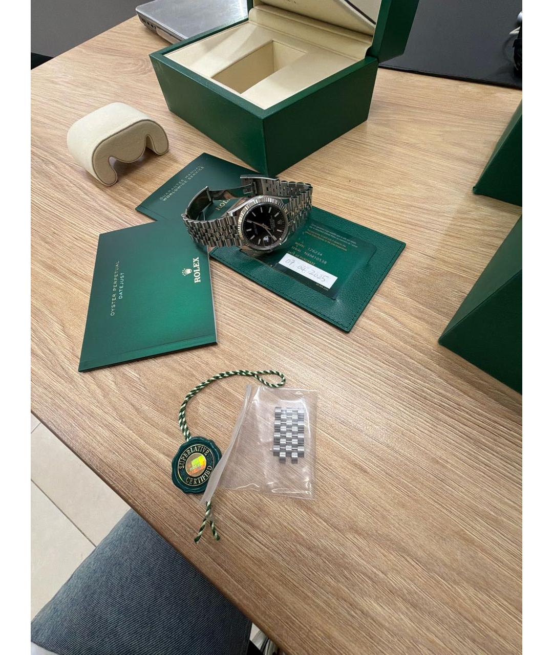 ROLEX Серебряные часы из белого золота, фото 6