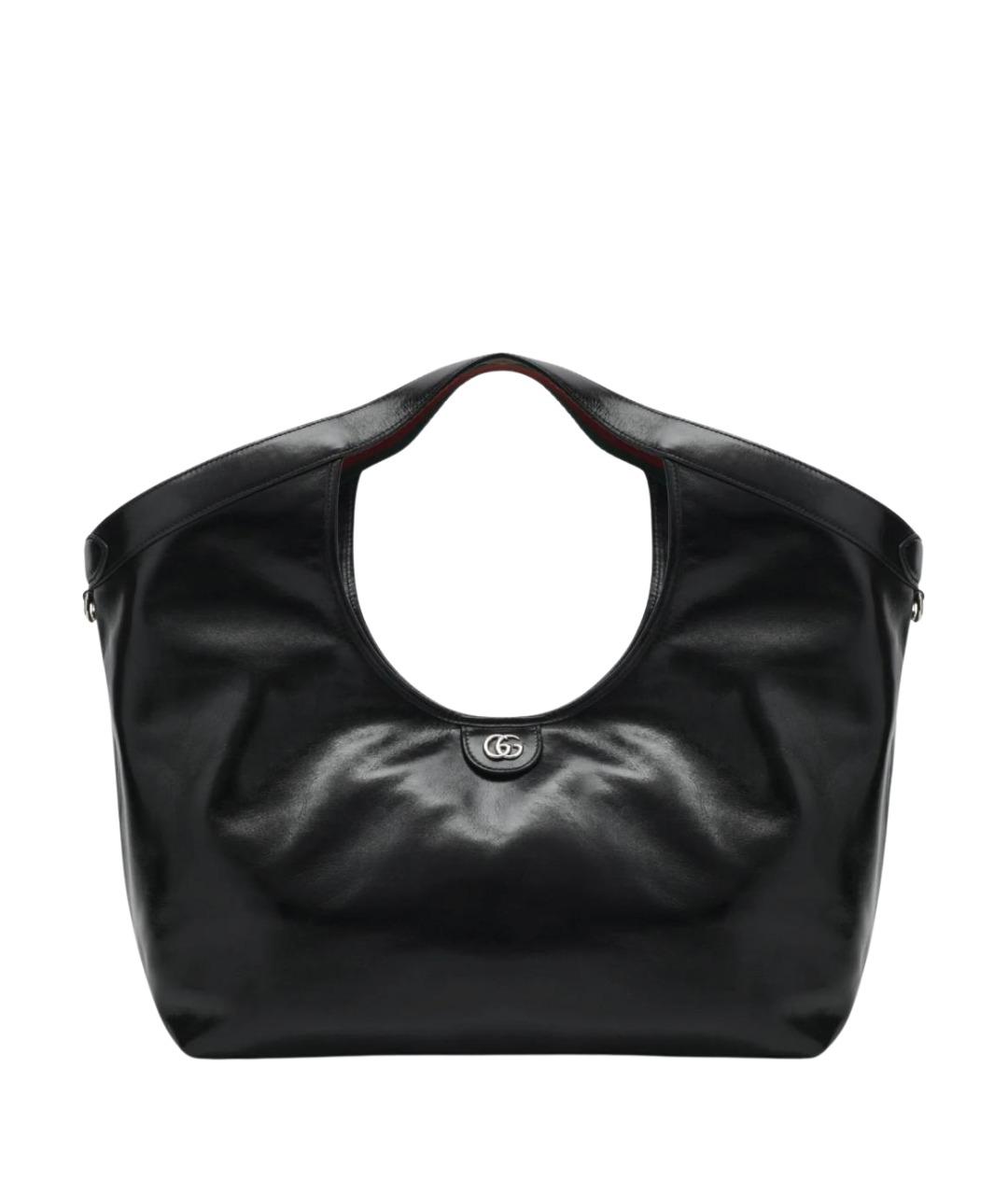 GUCCI Черная кожаная сумка тоут, фото 1