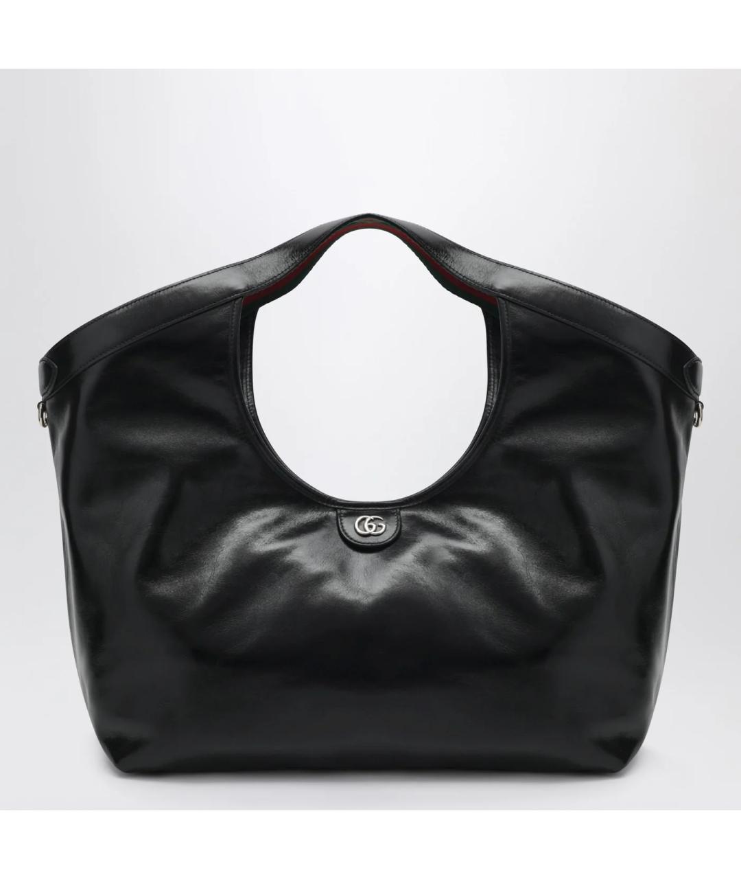GUCCI Черная кожаная сумка тоут, фото 3