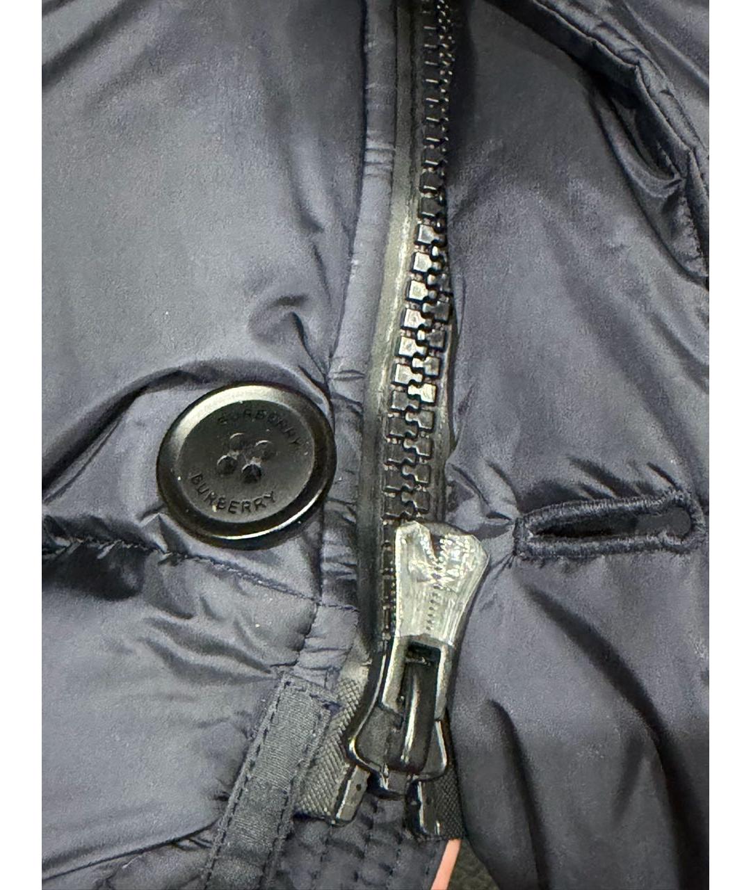 BURBERRY Темно-синяя полиамидовая куртка, фото 4