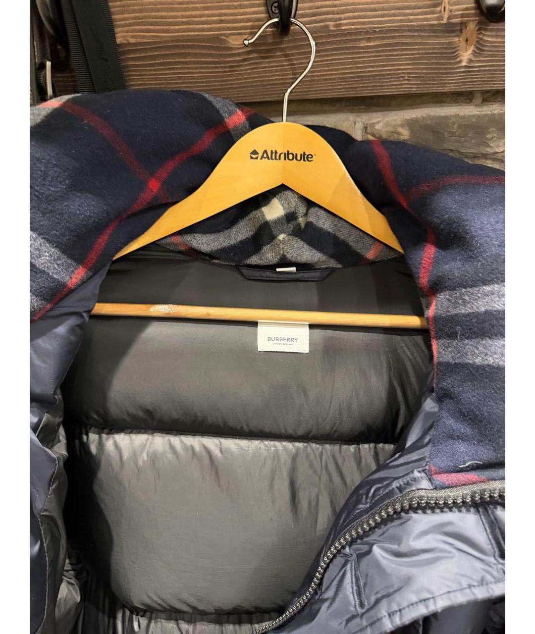 BURBERRY Темно-синяя полиамидовая куртка, фото 3