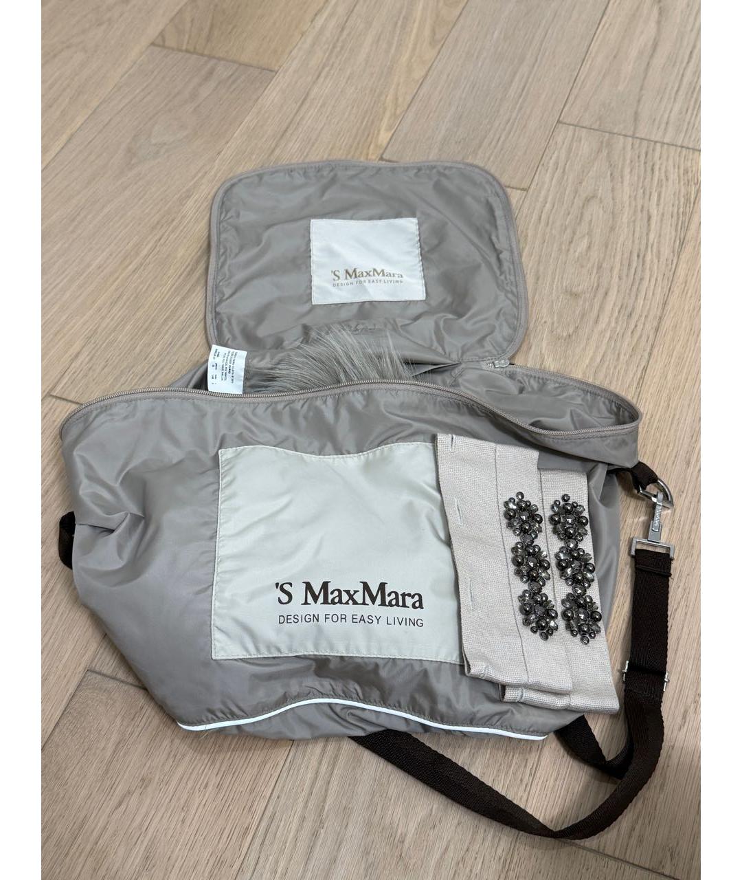 'S MAX MARA Серебрянный полиамидовый пуховик, фото 5