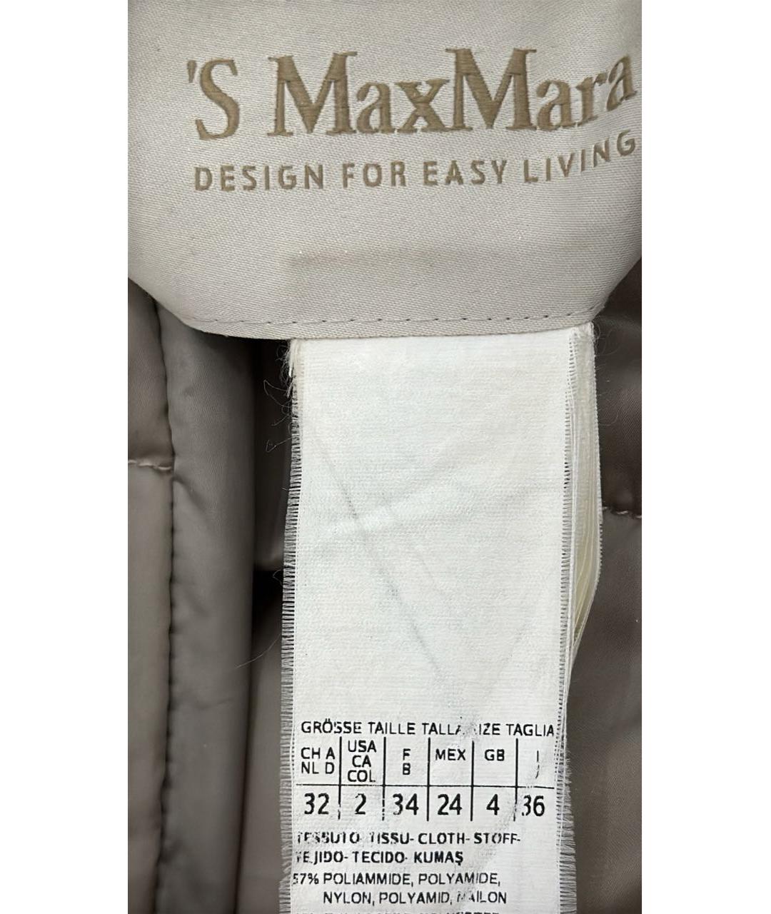 'S MAX MARA Серебрянный полиамидовый пуховик, фото 3