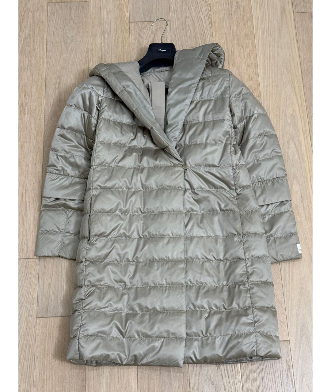 'S MAX MARA Серебрянный полиамидовый пуховик, фото 6