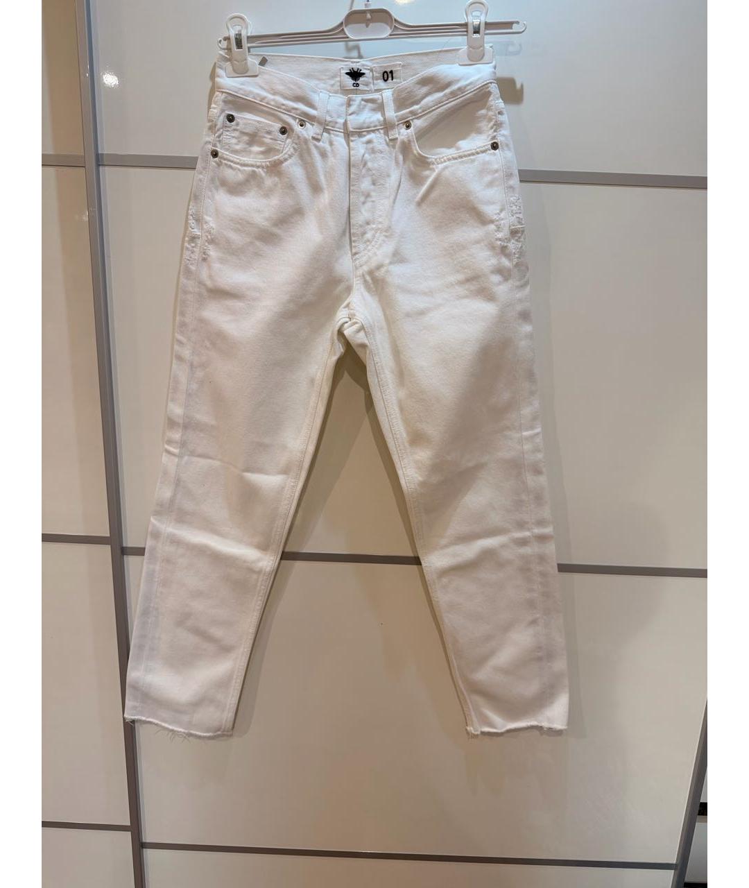 CHRISTIAN DIOR Белые хлопковые прямые джинсы, фото 8