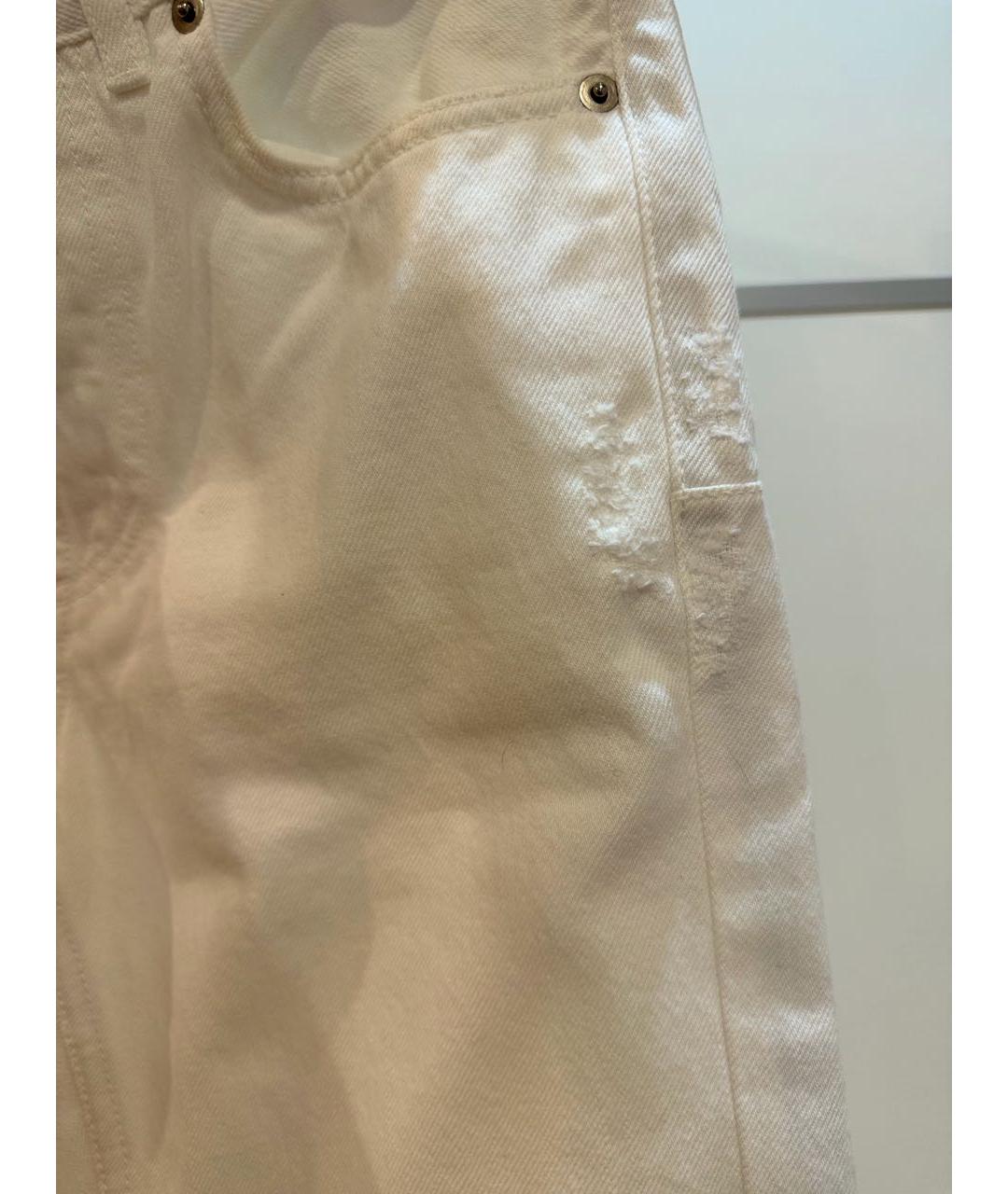 CHRISTIAN DIOR Белые хлопковые прямые джинсы, фото 7
