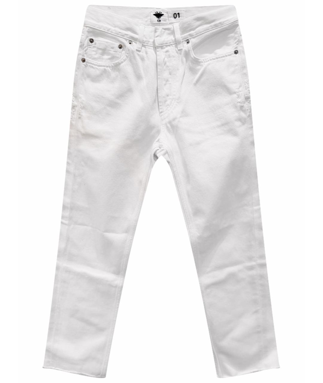 CHRISTIAN DIOR Белые хлопковые прямые джинсы, фото 1
