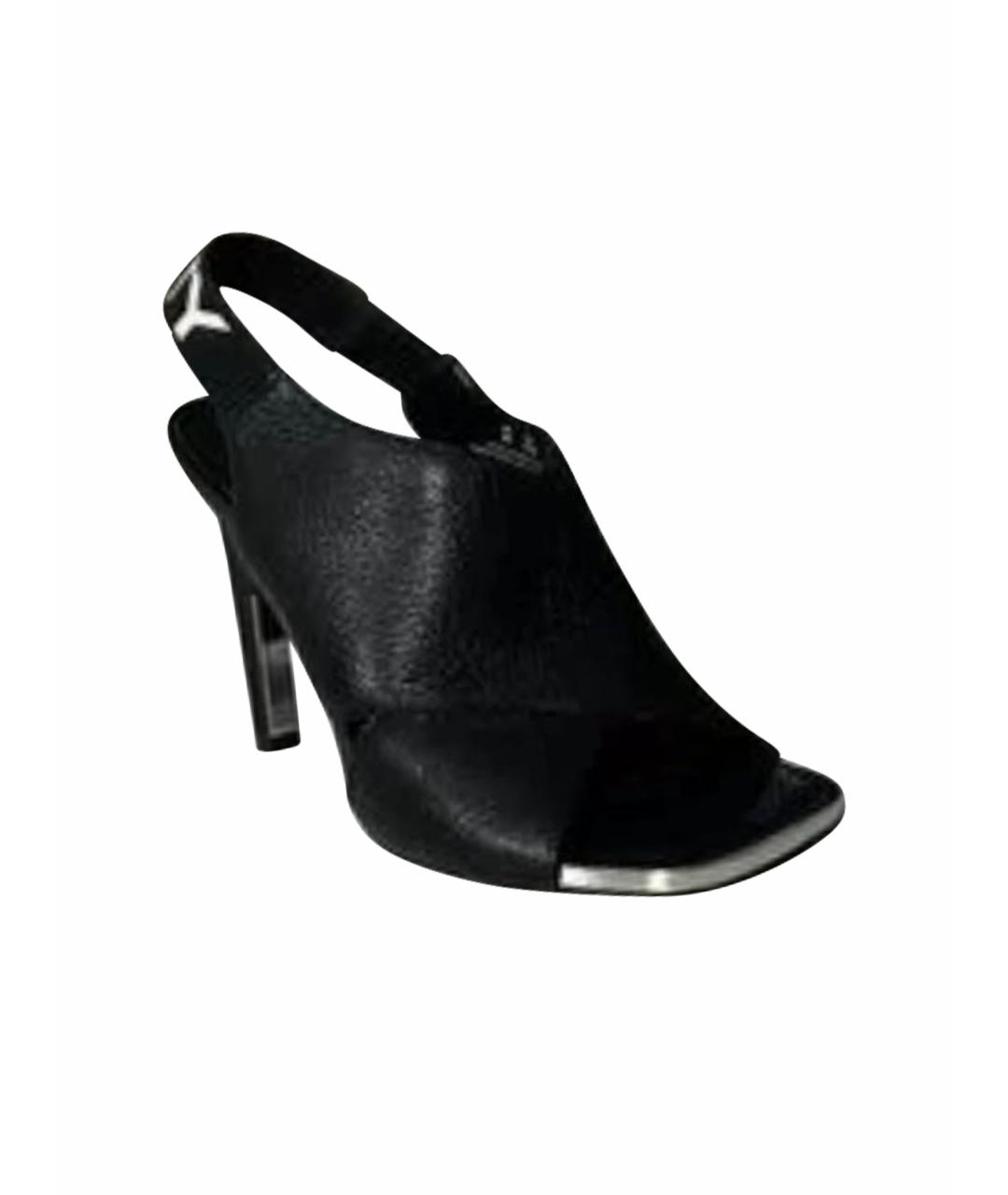 DKNY Черные кожаные босоножки, фото 1