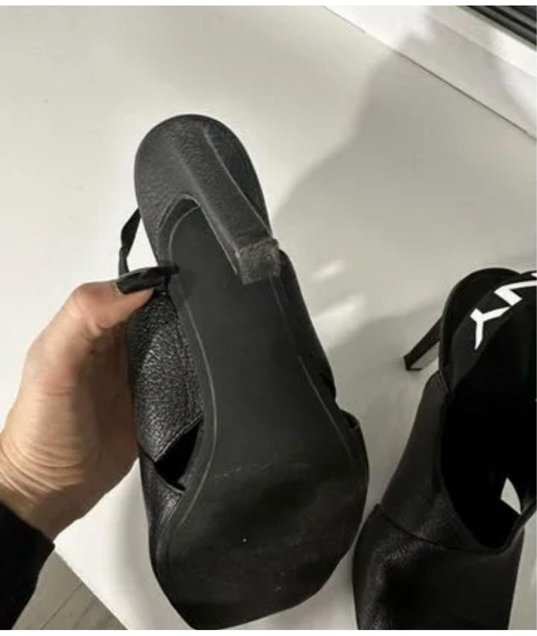 DKNY Черные кожаные босоножки, фото 5