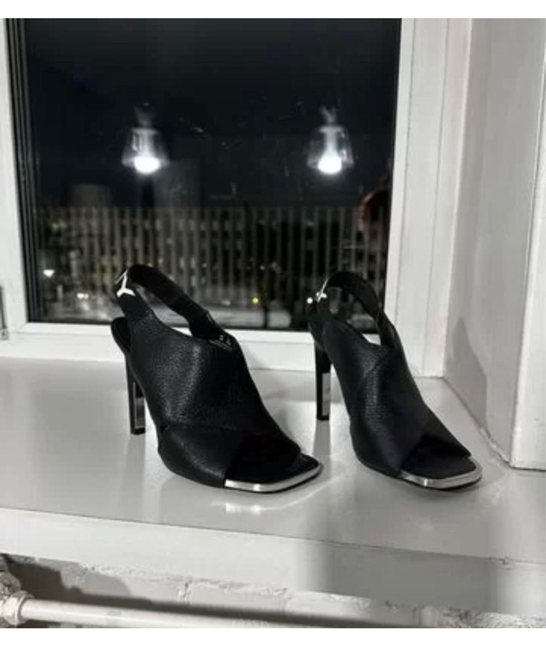 DKNY Черные кожаные босоножки, фото 9