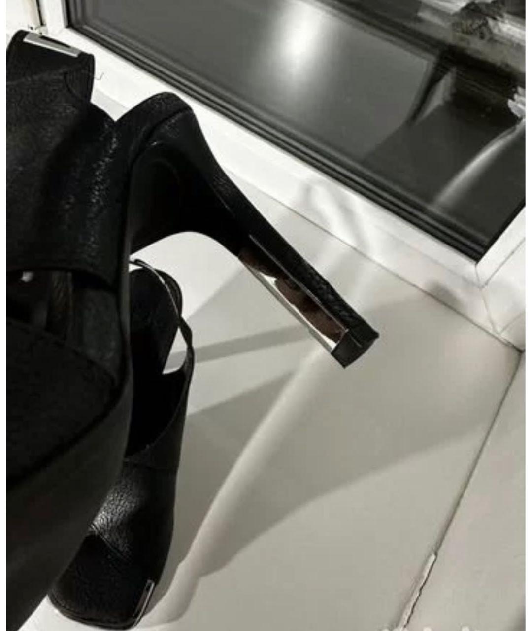 DKNY Черные кожаные босоножки, фото 6