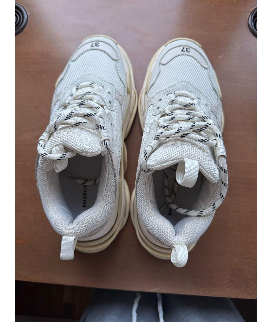 BALENCIAGA Белые текстильные кроссовки, фото 4