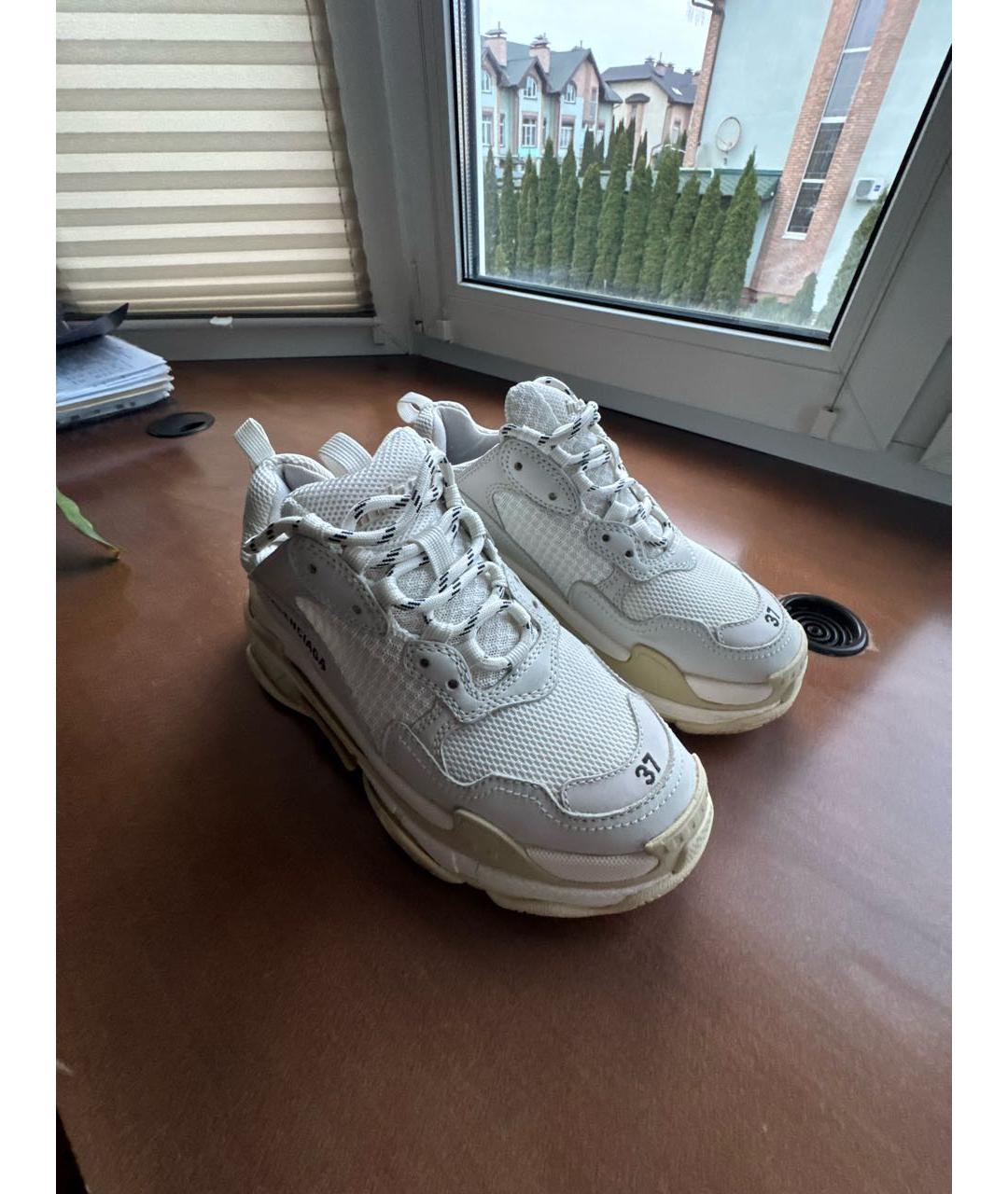 BALENCIAGA Белые текстильные кроссовки, фото 5