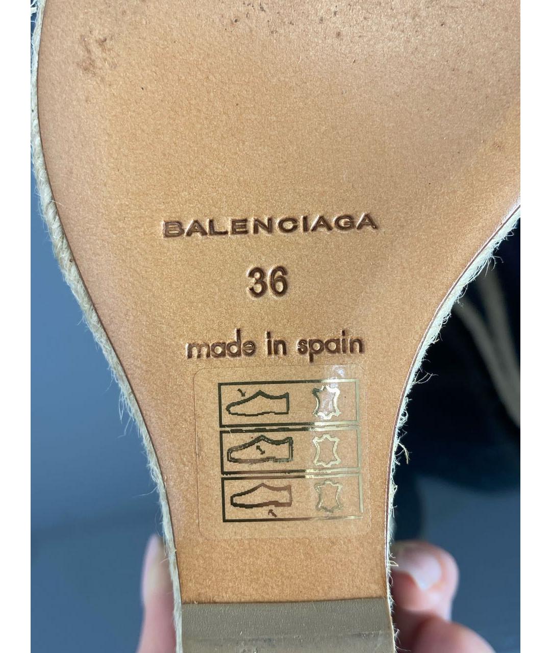 BALENCIAGA Черные кожаные босоножки, фото 3