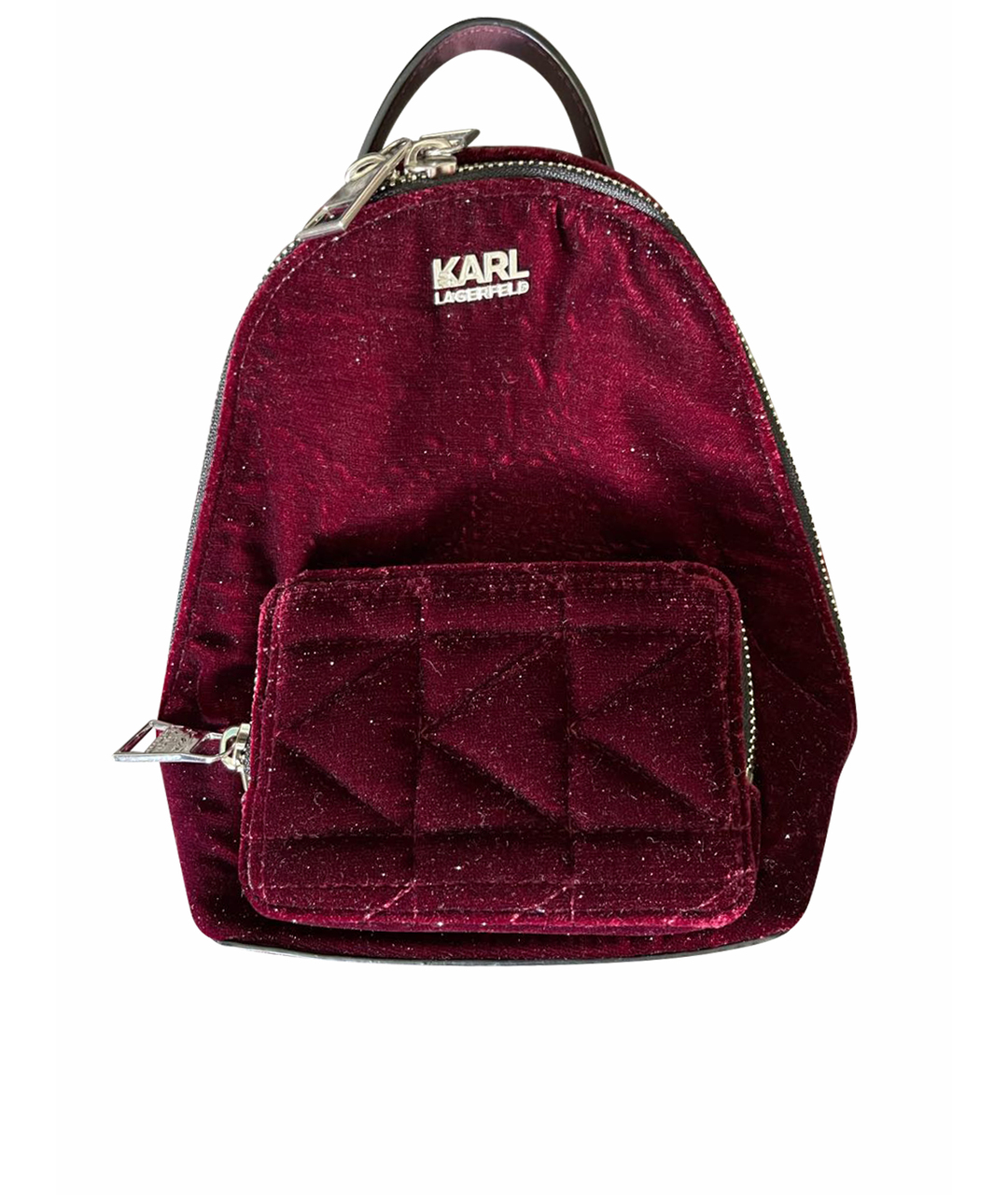 KARL LAGERFELD Бордовый бархатный рюкзак, фото 1