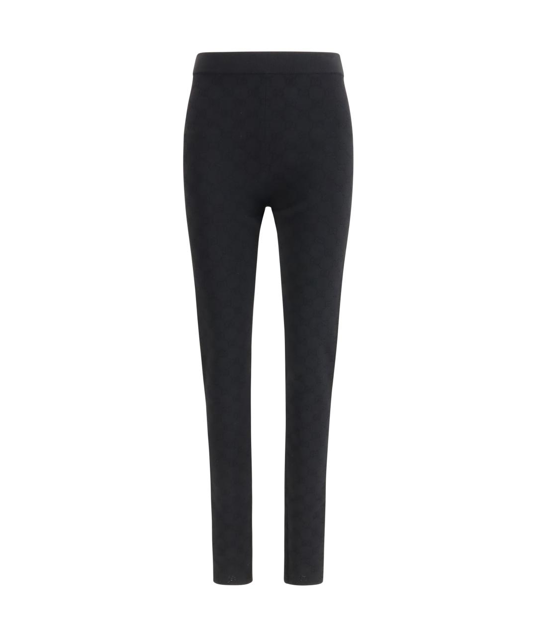 GUCCI Черные вискозные прямые брюки, фото 1