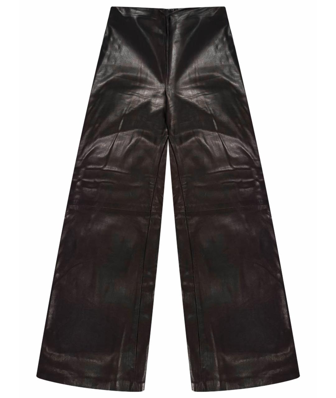 NINA RICCI Черные кожаные брюки широкие, фото 1