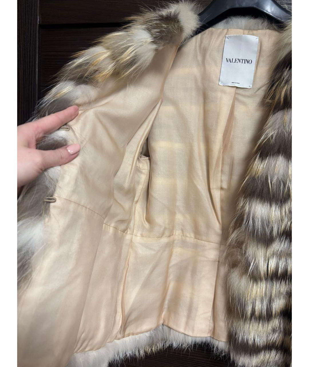 VALENTINO Коричневая меховая шуба, фото 6