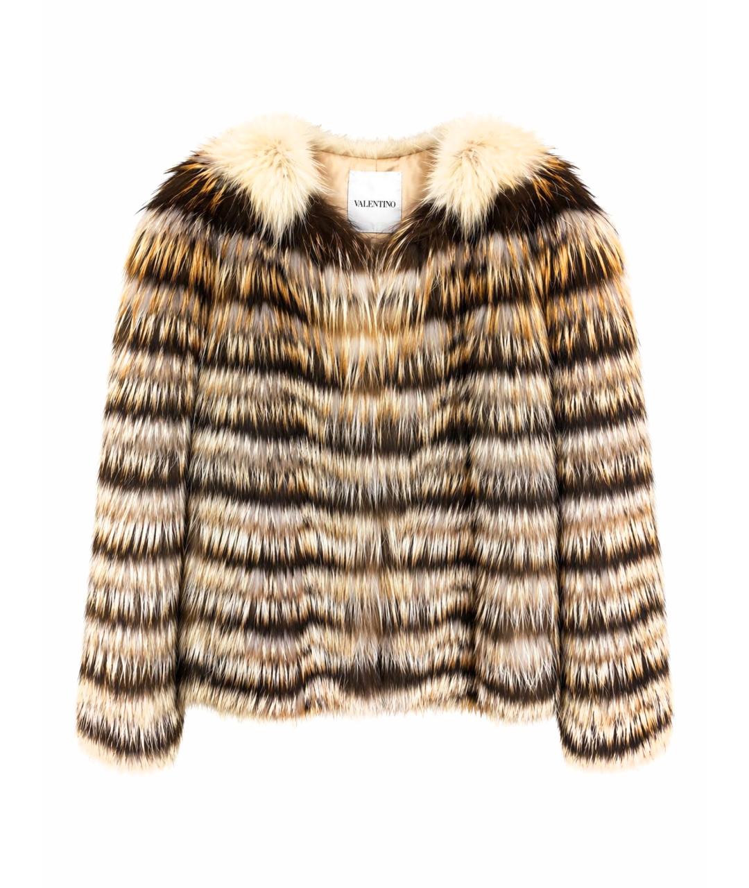 VALENTINO Коричневая меховая шуба, фото 1