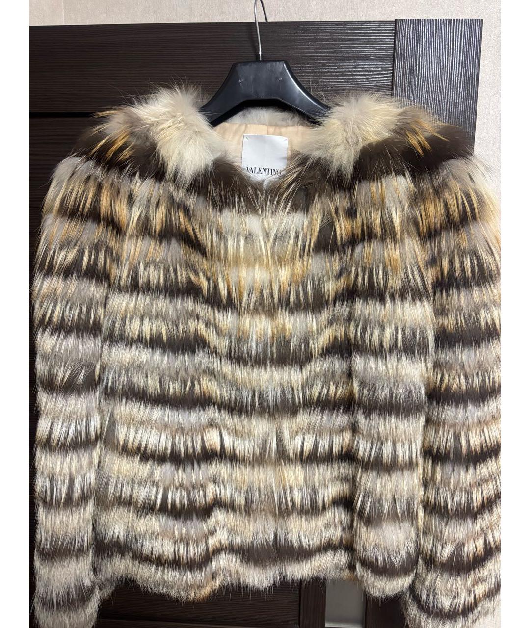 VALENTINO Коричневая меховая шуба, фото 8