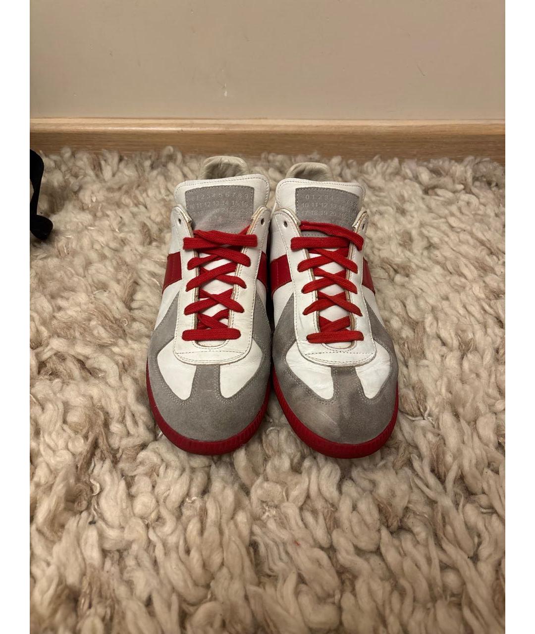 MAISON MARGIELA Белые кожаные кеды, фото 2