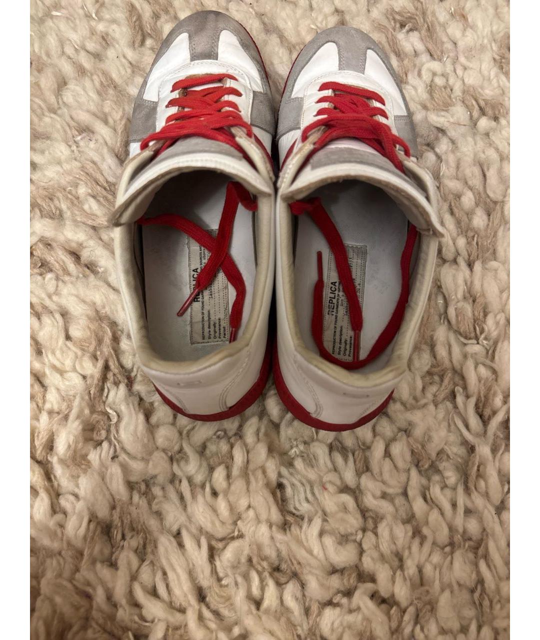 MAISON MARGIELA Белые кожаные кеды, фото 3