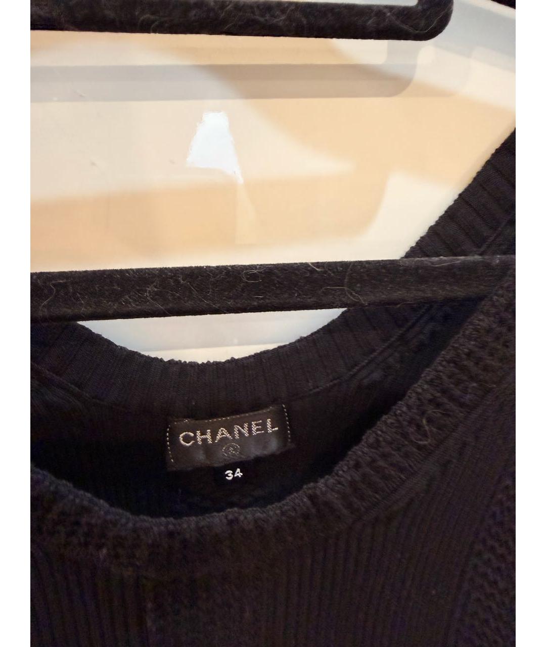 CHANEL Черная хлопковая майка, фото 3