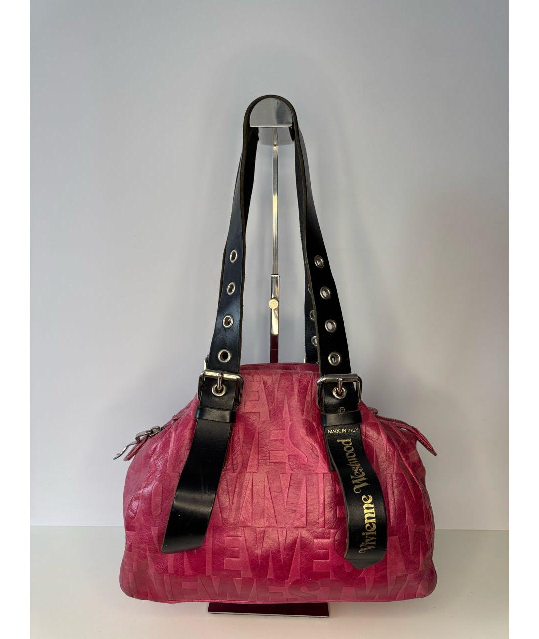 VIVIENNE WESTWOOD Розовая кожаная сумка через плечо, фото 9