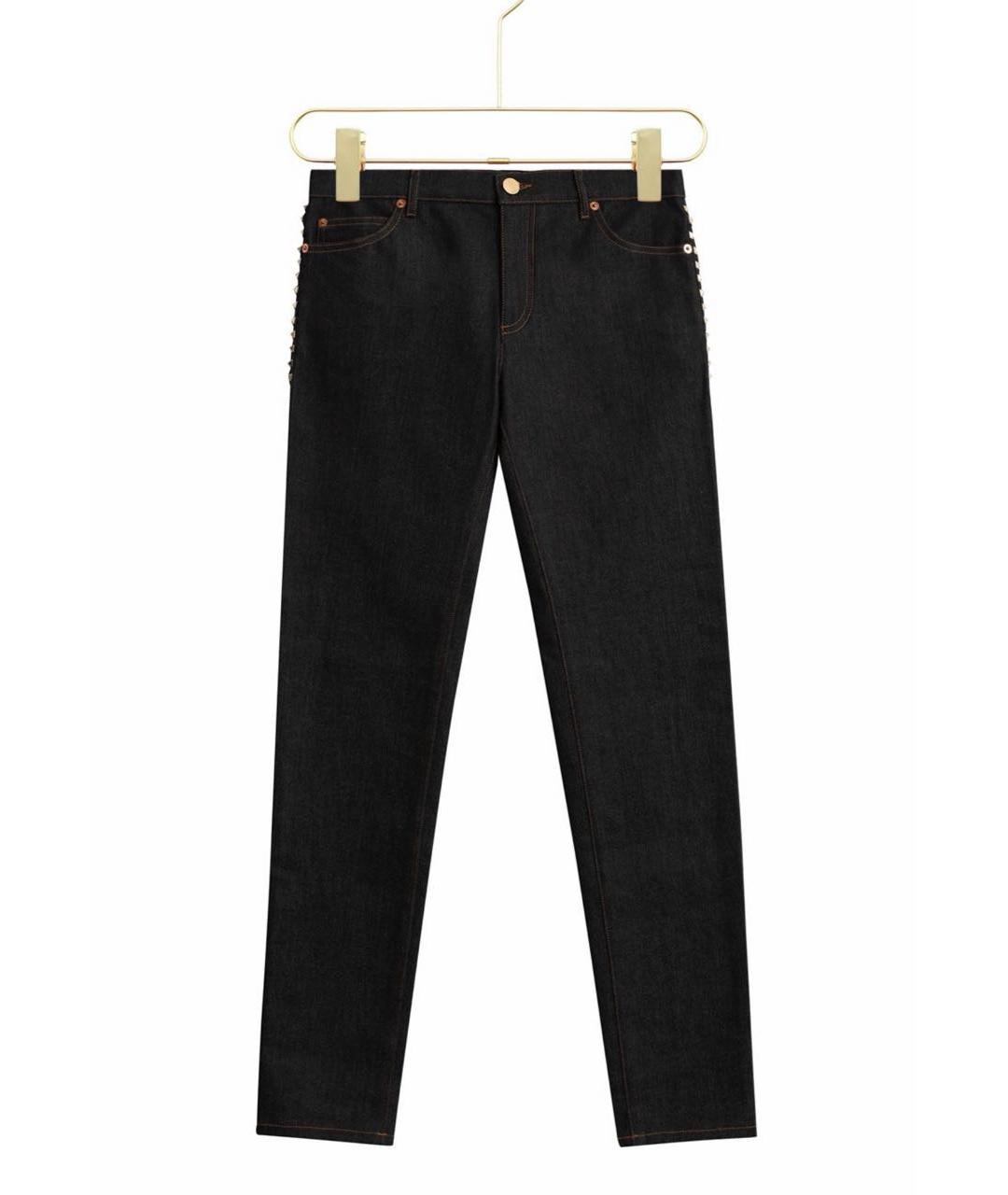 VALENTINO Синие хлопко-эластановые джинсы слим, фото 5