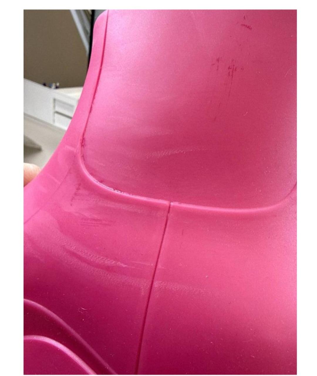 BOTTEGA VENETA Розовые резиновые ботинки, фото 7