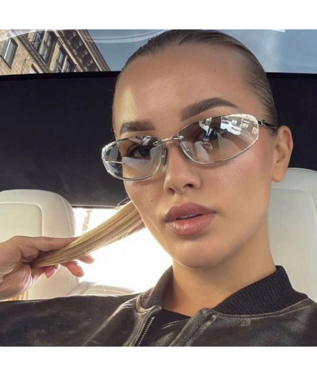 MIU MIU Серебряные металлические солнцезащитные очки, фото 5