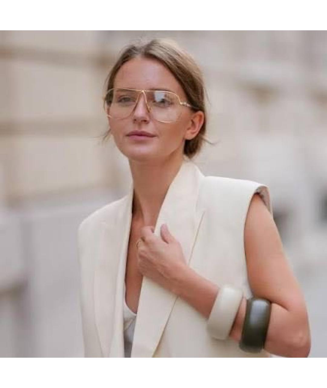 MIU MIU Золотые металлические солнцезащитные очки, фото 7