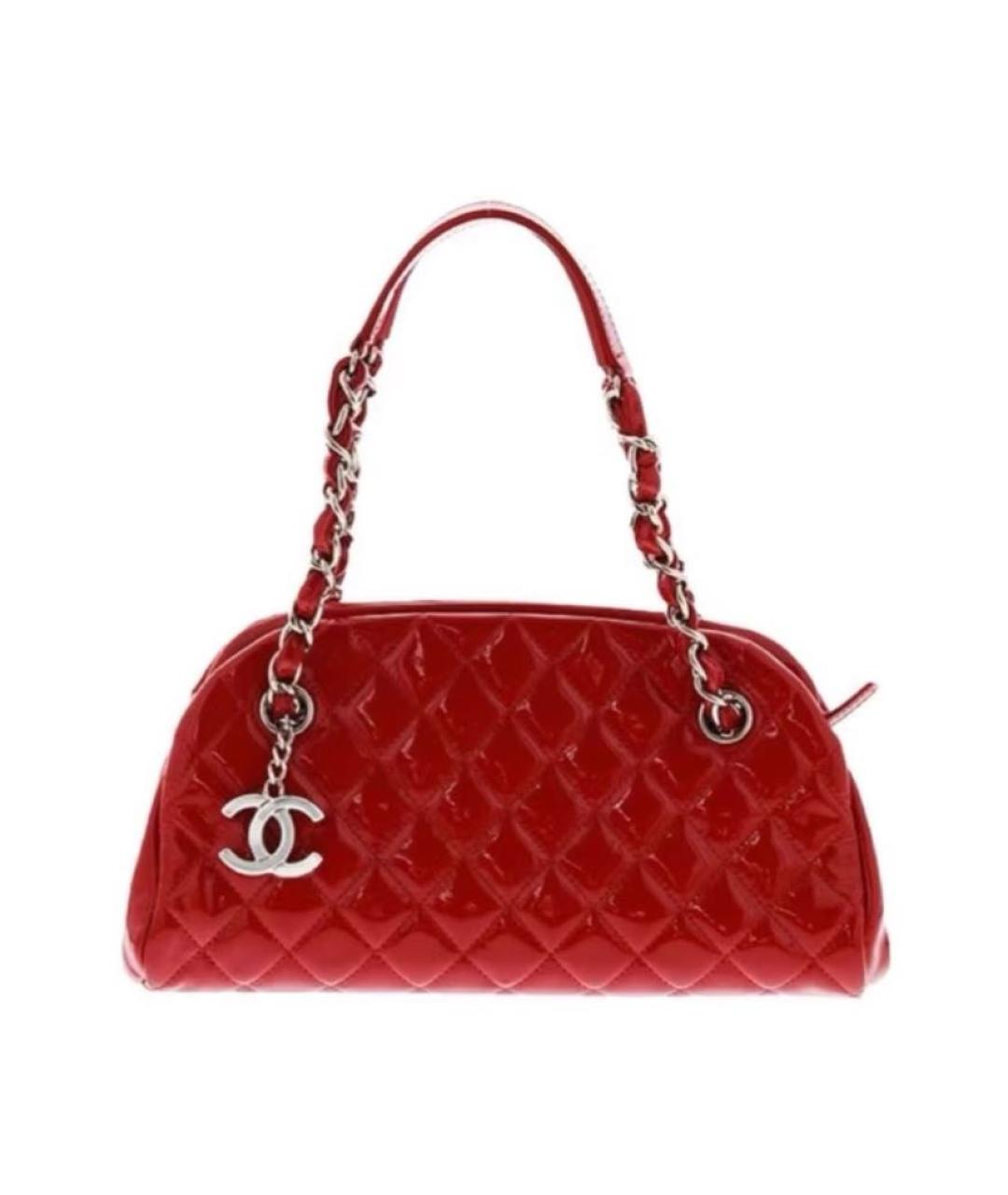 CHANEL Красная сумка через плечо из лакированной кожи, фото 7