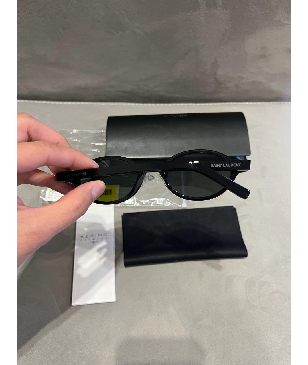 SAINT LAURENT Черные пластиковые солнцезащитные очки, фото 5