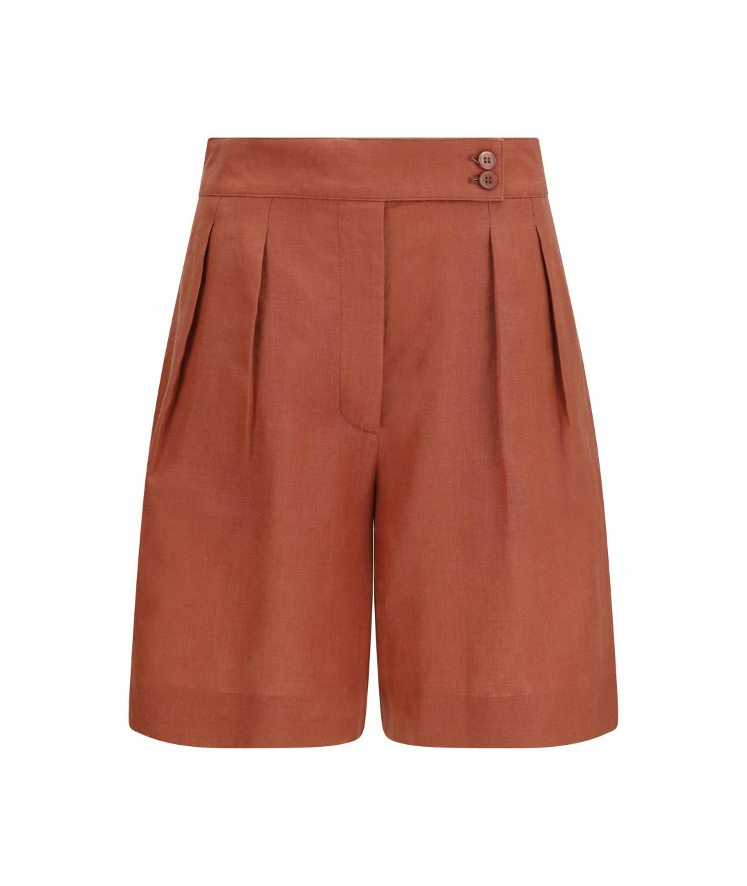 LORO PIANA Коралловые льняные шорты, фото 1