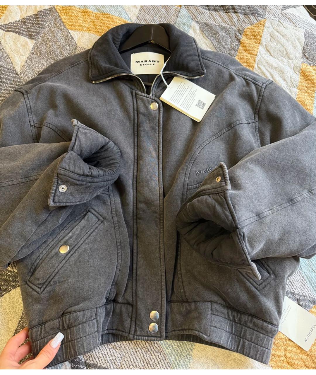 ISABEL MARANT ETOILE Серая хлопковая куртка, фото 6