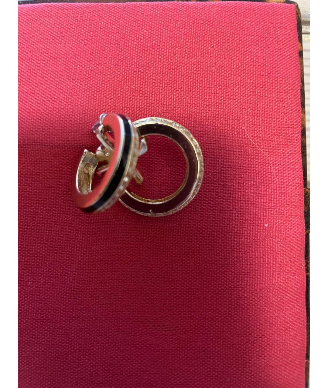 CHRISTIAN DIOR Черные с серебряным покрытием серьги, фото 4