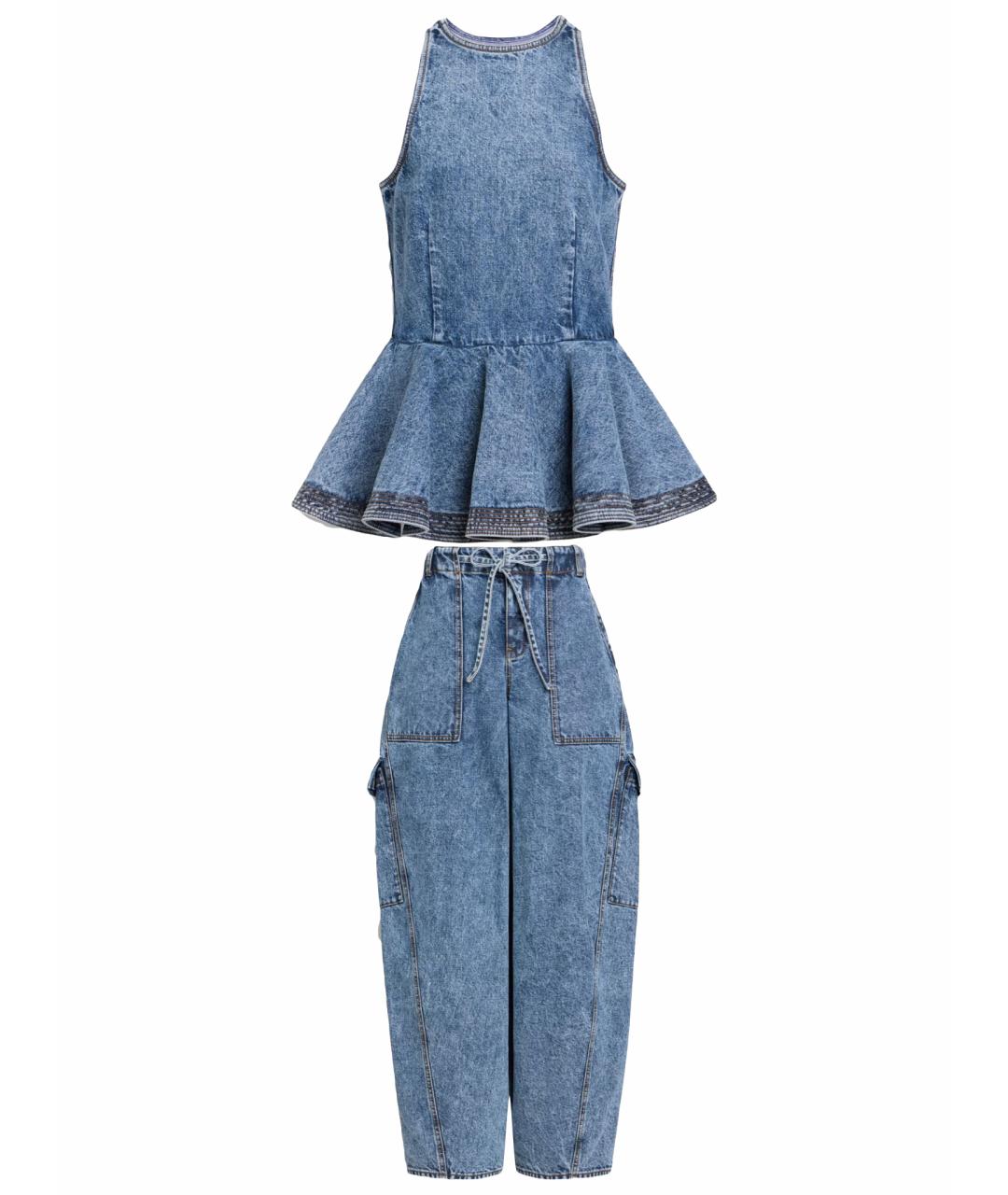 ALAIA Синий хлопковый костюм с брюками, фото 1