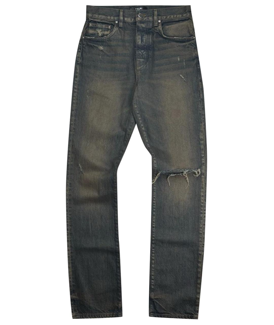AMIRI Антрацитовые хлопковые прямые джинсы, фото 1