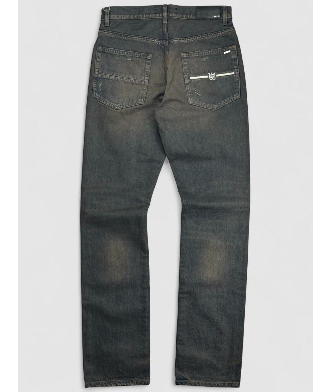 AMIRI Антрацитовые хлопковые прямые джинсы, фото 2