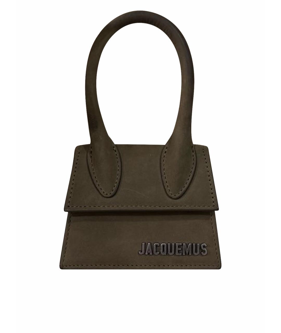 JACQUEMUS Хаки замшевая сумка через плечо, фото 1