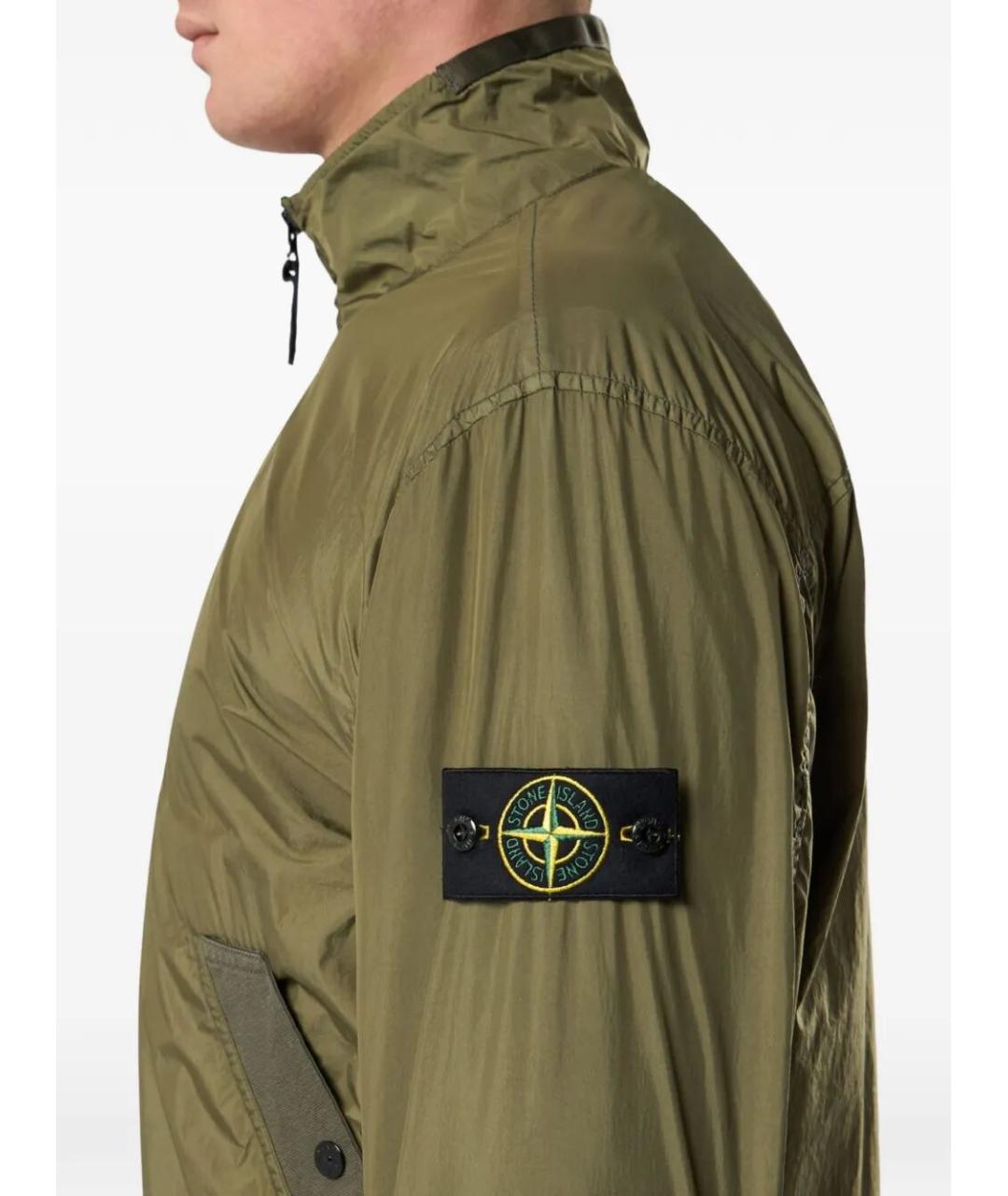 STONE ISLAND Зеленая полиамидовая куртка, фото 3
